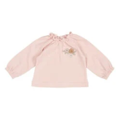 Little Dutch T-shirt Long Sleeves With Embroidery Soft Pink