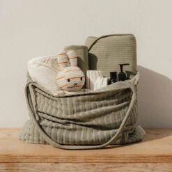 Little Dutch Mom Bag Dark Green -LittleNest Store 0022739 little dutch mom bag dark green jacquard terry 2