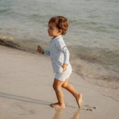 Little Dutch Swim T-shirt Long Sleeves Sailors Bay Blue -LittleNest Store 0023524 zwem shirt lange mouw sailors bay blue 98 104