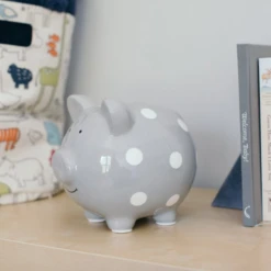 Pearhead Piggy Bank Polka Dot - Grey -LittleNest Store 33 01e8717c 41c0 40a2 ad0a 140950d878eb
