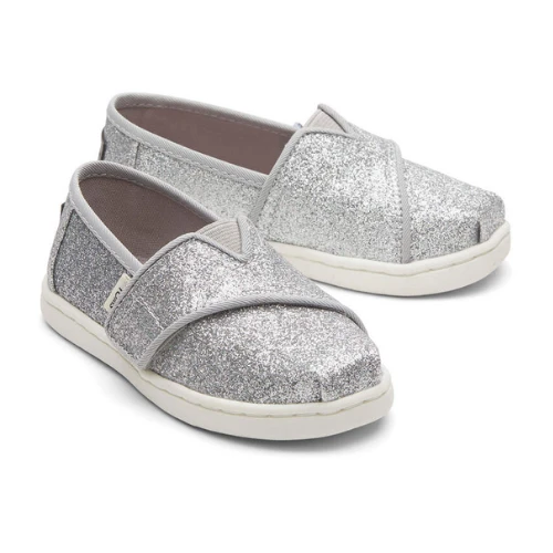 Toms Tiny Alpargata Glitter Silver 6 Toms Tiny Alpargata Glitter Silver - Image 4