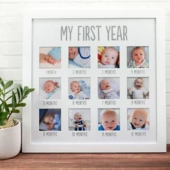 Pearhead First Year Photo Frame - White -LittleNest Store 40 c9430404 0f78 4848 85e9 cca343ec6a8e