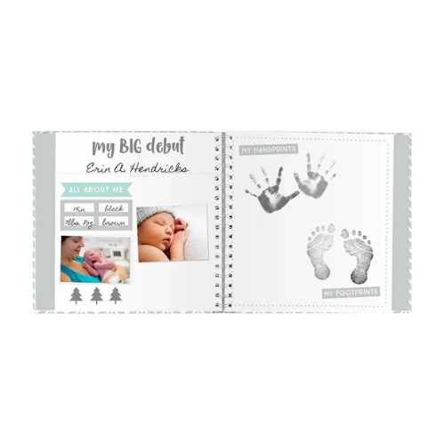 Pearhead Herringbone Baby's Memory Book And Sticker Set 4 Pearhead Herringbone Baby's Memory Book And Sticker Set - Image 2