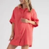 Cache Coeur Bertille Coral Maternity And Nursing Shirt Dress -LittleNest Store Bertille maternity and nursing oversize shirt dress coralle 1200x 94453b69 4411 4d43 9207 91e34600d377