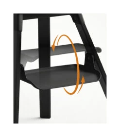 Stokke® Clikk™ High Chair Midnight Black -LittleNest Store Clikk MdnBlck Cnfg 1 FootrestRotation eCom