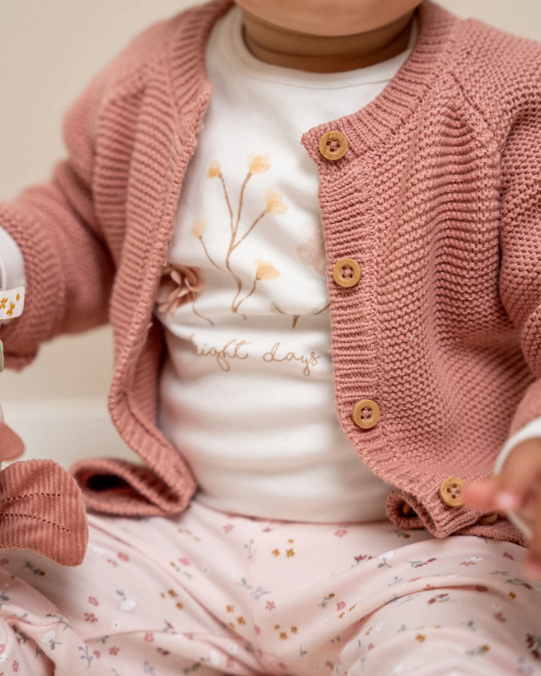 Little Dutch Knitted Cardigan Blush Pink 5 Little Dutch Knitted Cardigan Blush Pink - Image 3