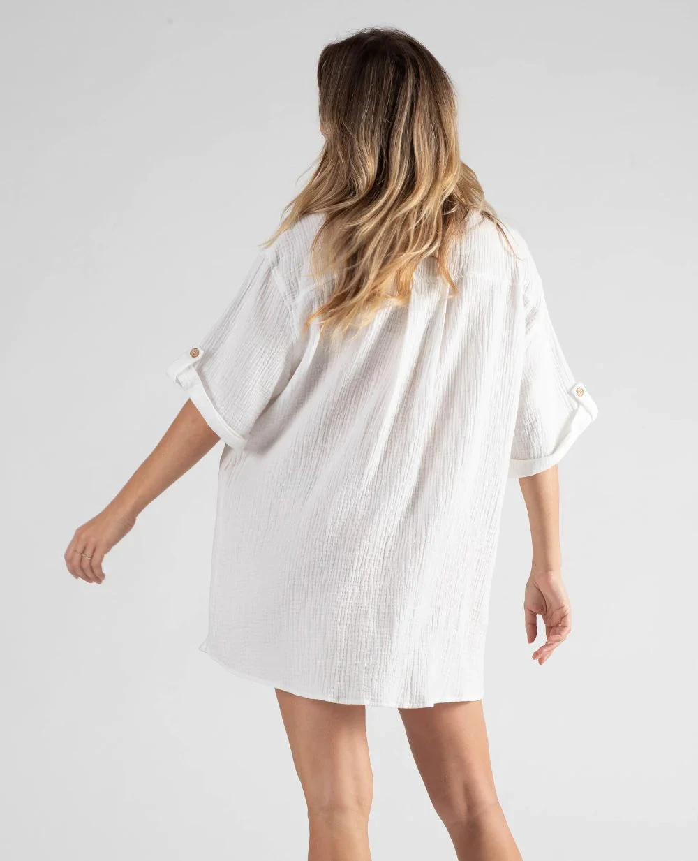 Cache Coeur Bertille White Maternity And Nursing Shirt Dress 4 Cache Coeur Bertille White Maternity And Nursing Shirt Dress - Image 2