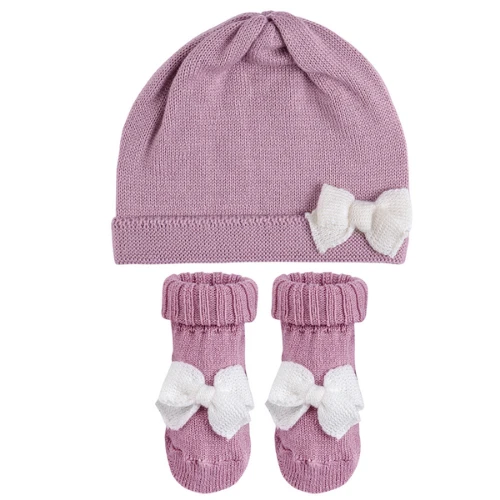 Condor Baby Knitted Bow Set Rose Pink 3 Condor Baby Knitted Bow Set Rose Pink