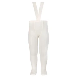 Condor Rib Tights With Elastic Suspenders Cream
