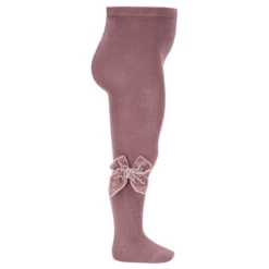 Condor Side Velvet Bow Tights - Iris