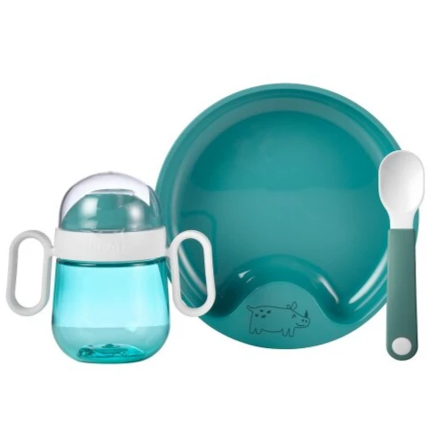 Baby Dinnerware Mepal Mio 3-piece Set - Deep Turquoise 3 Baby Dinnerware Mepal Mio 3-piece Set - Deep Turquoise