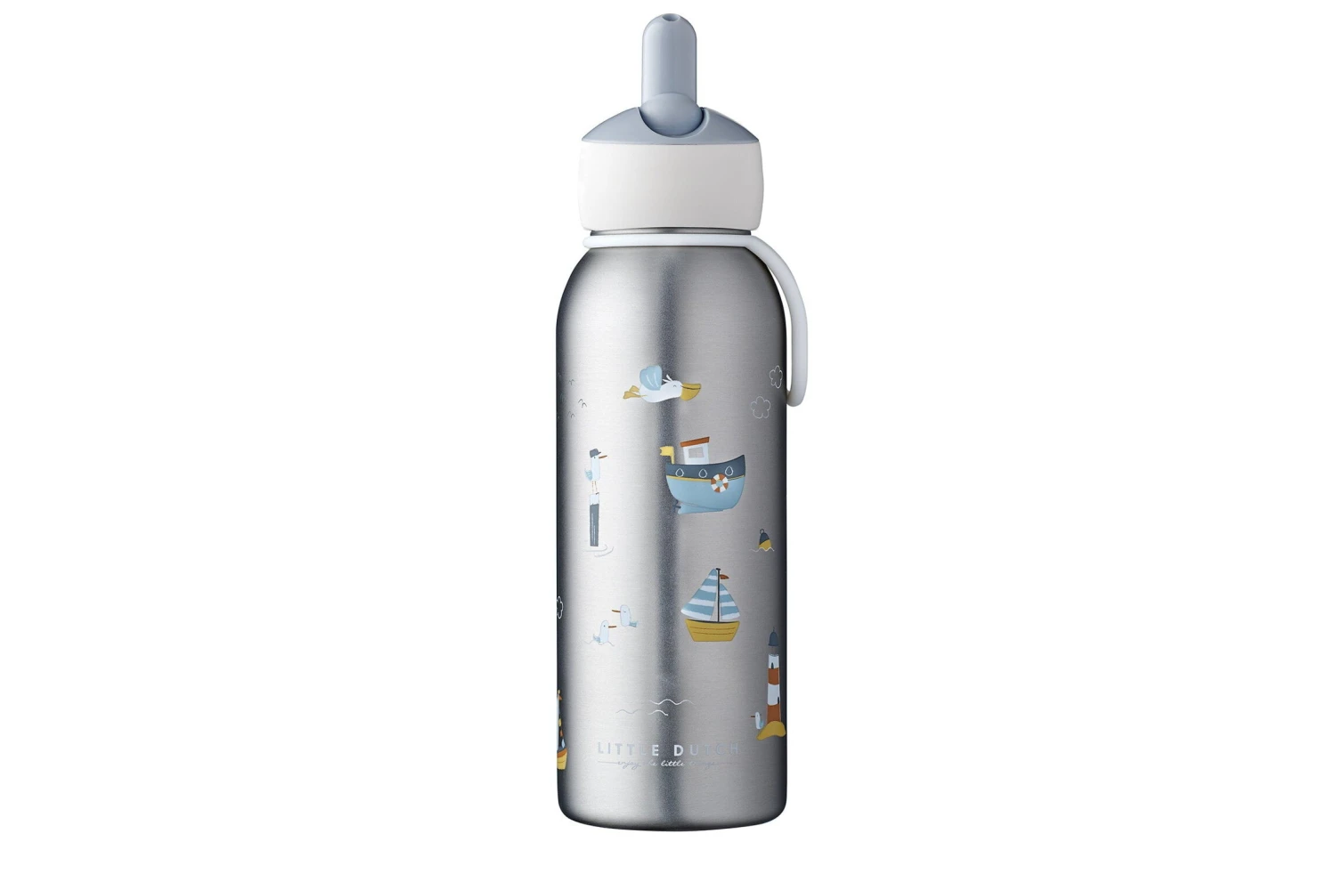 Little Dutch Insulated Bottle Flip-up Campus 350 Ml - Sailors Bay 4 Little Dutch Insulated Bottle Flip-up Campus 350 Ml - Sailors Bay - Image 2